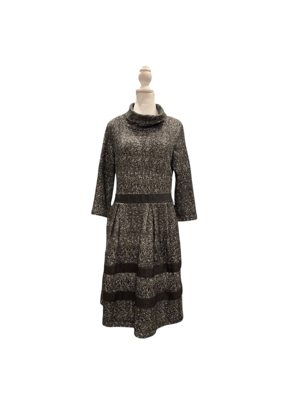 RINASCIMENTO L Black & White Knit Dress Old Money Minimalist
